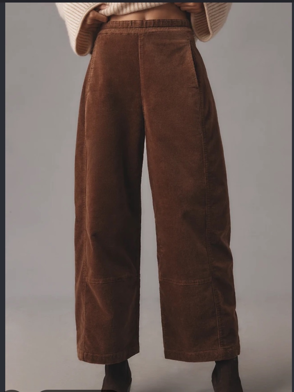 Pilcro Izzie Relaxed Pull On Corduroy Barrel pants